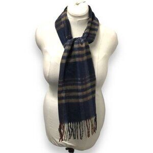 Cashmink Women’s Soft Knit Plaid Scarf, Navy, OSFA